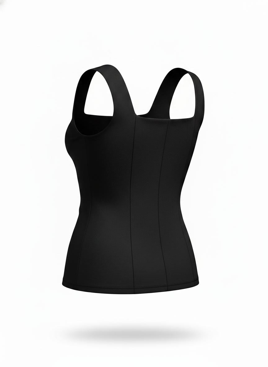 Women's Black Square Neck Top