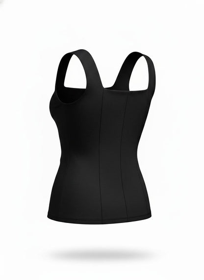 Women's Black Square Neck Top
