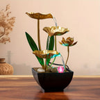 Dekorativt vandspil til bord med LED og lotus-look