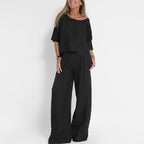 LunaFlow Damen Zweiteiler mit Weit geschnittener Hose