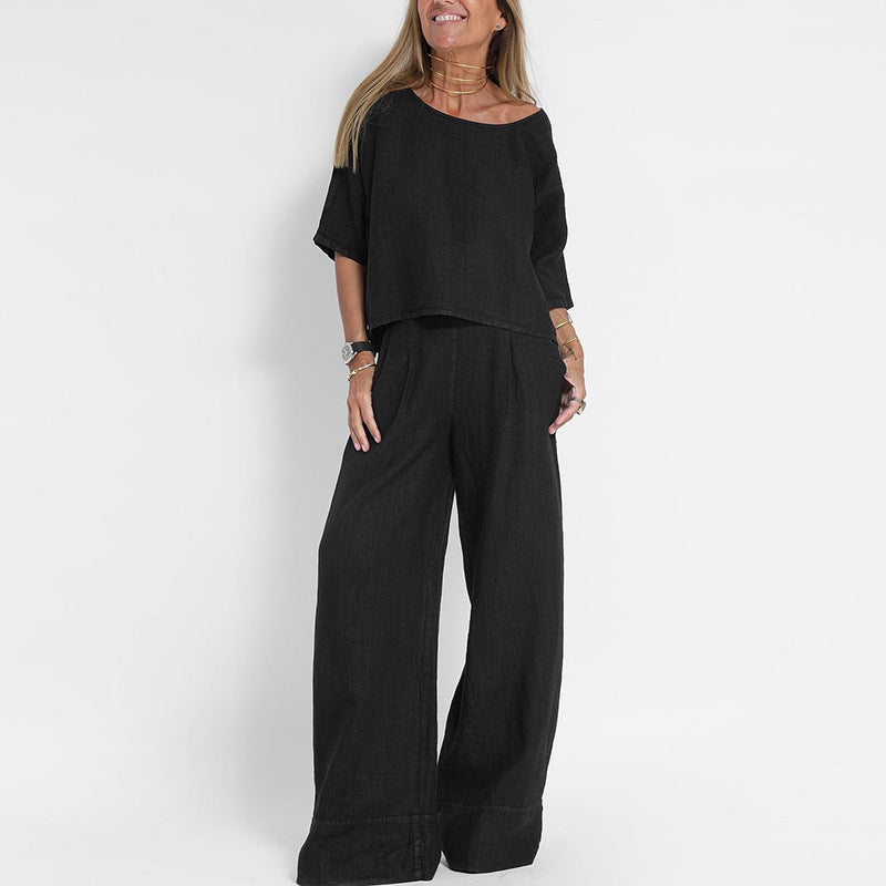 LunaFlow Damen Zweiteiler mit Weit geschnittener Hose