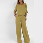 LunaFlow Damen Zweiteiler mit Weit geschnittener Hose