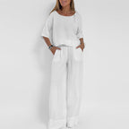 LunaFlow Damen Zweiteiler mit Weit geschnittener Hose