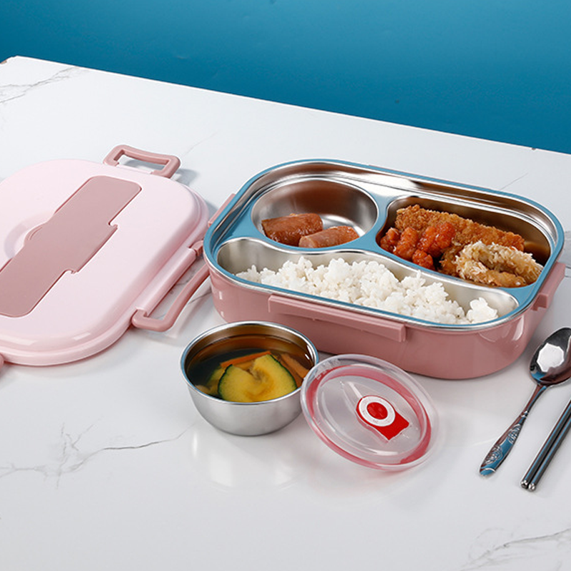 WarmPort bento lunchbox ze stali nierdzewnej z przegródkami i miską na zupę