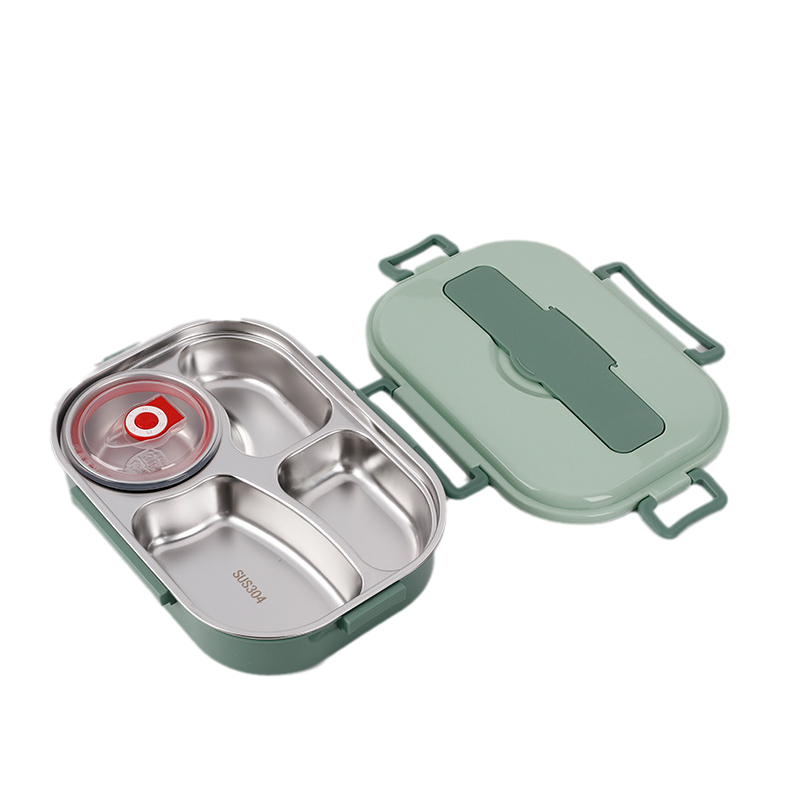 WarmPort bento lunchbox ze stali nierdzewnej z przegródkami i miską na zupę
