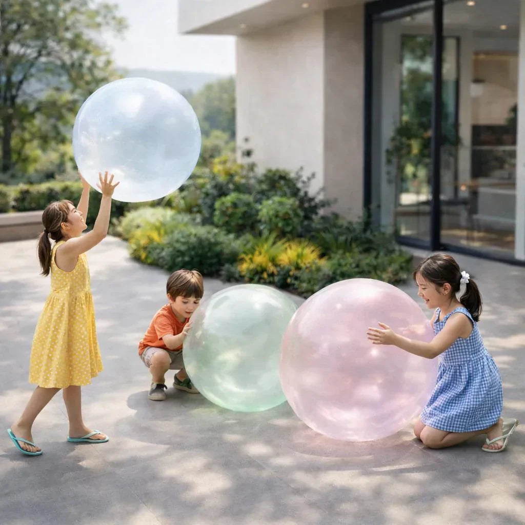 BounceFlex Spielball Aufblasbarer Freizeitball für Garten und Strand