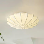 Rund loftlampe med stofskærm og E27 fatning