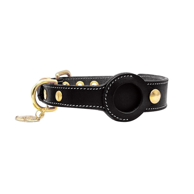 TrackPaw Hundehalsband mit Halterung für AirTag aus PU
