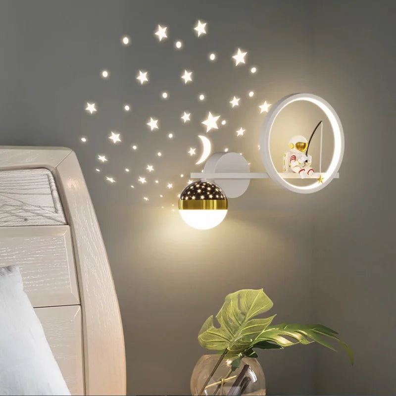 SternLumi Kinder LED Wandleuchte Sternenprojektion Warm