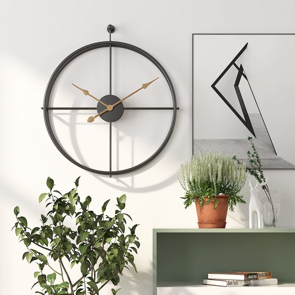 GeoLuxe Wanduhr aus Metall mit Modernem Geometrischem Design