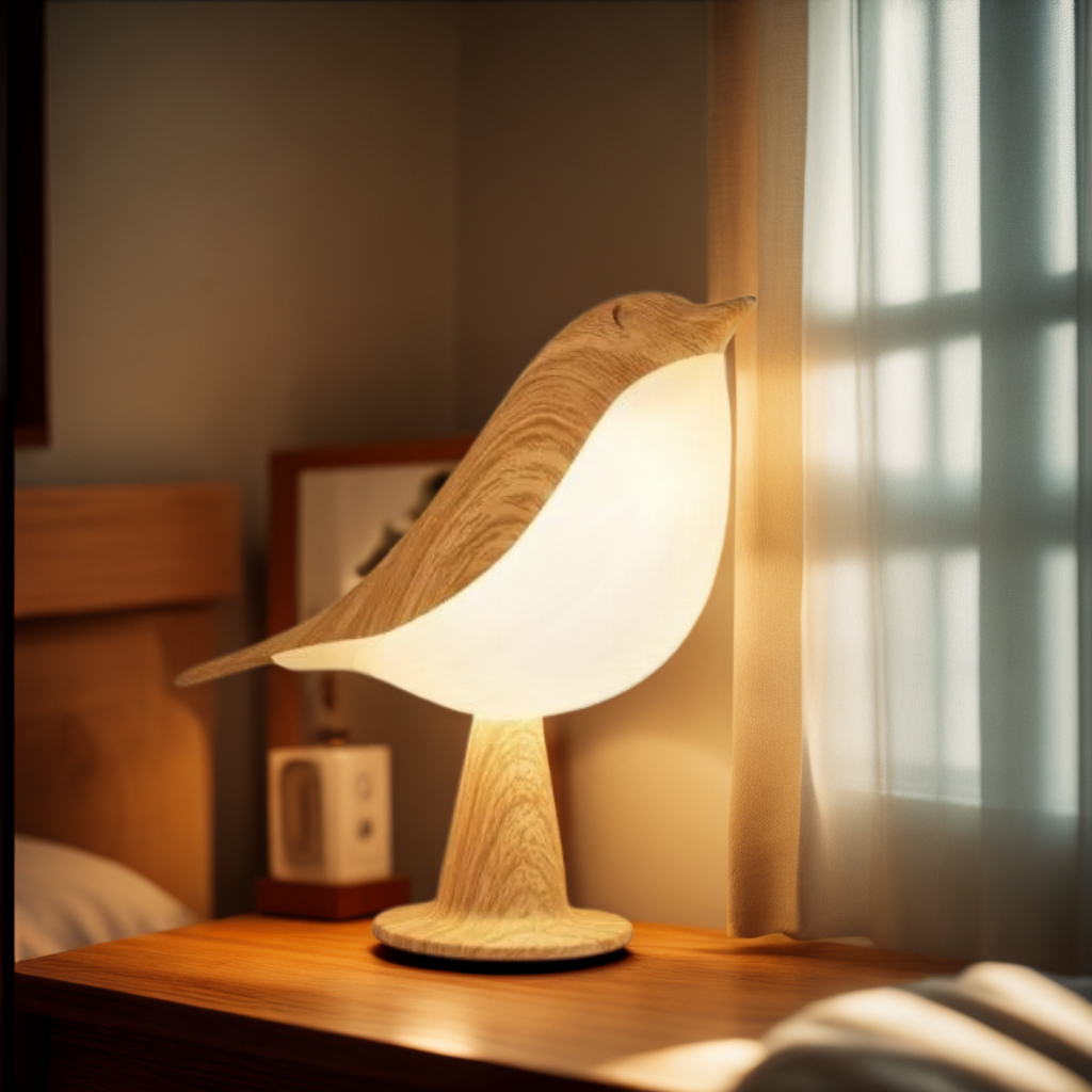 NestGlow Vogel Nachtlampe mit Touchsteuerung und USB-Aufladung