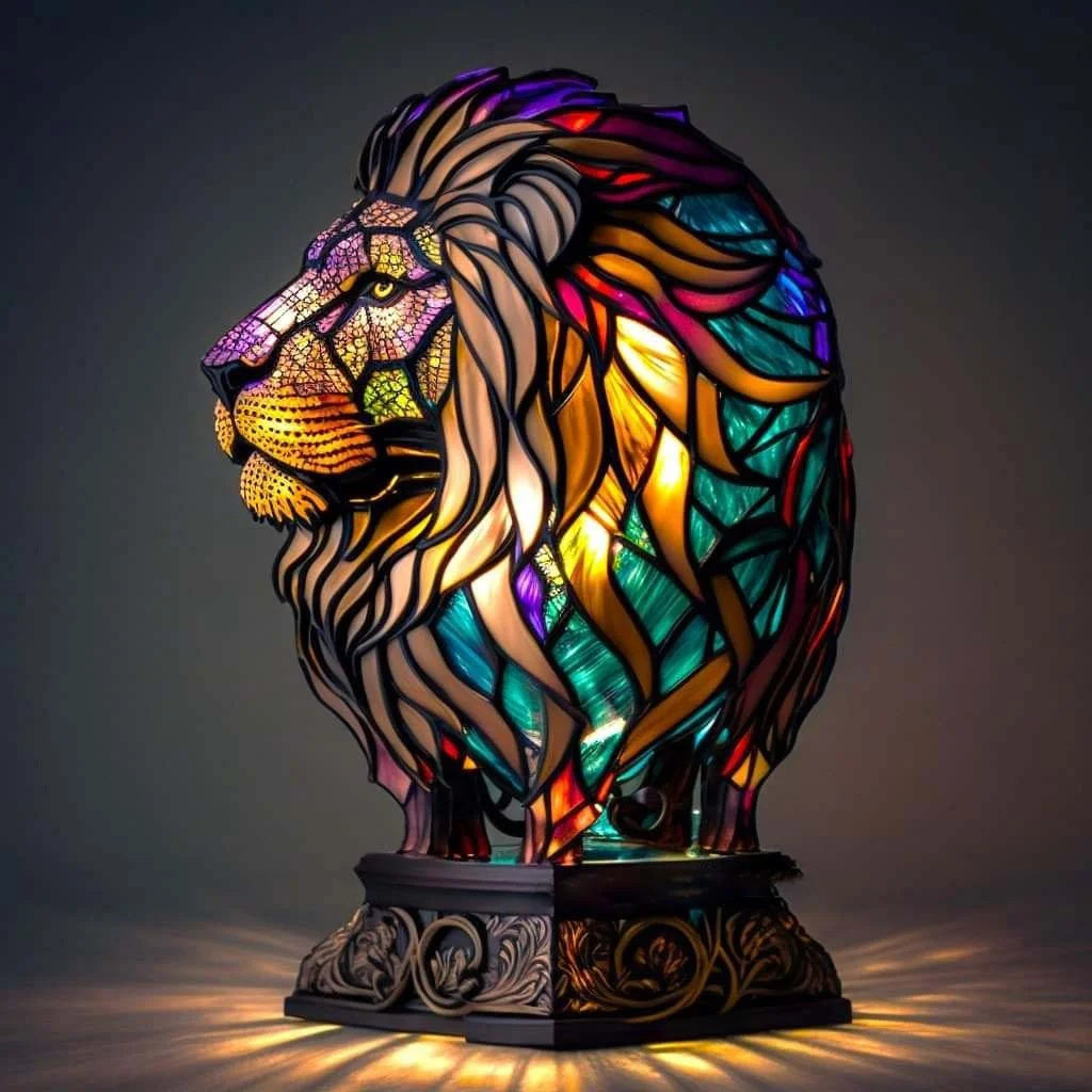 LichtTier Tiffany bordlampe med dyremotiv