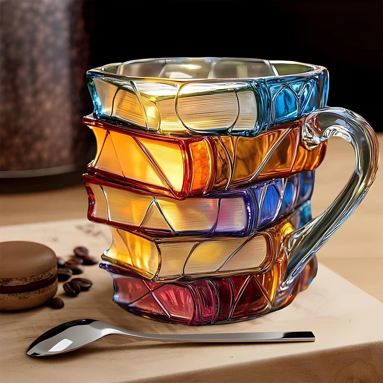 Plastischer Becher in Buchform aus Harz