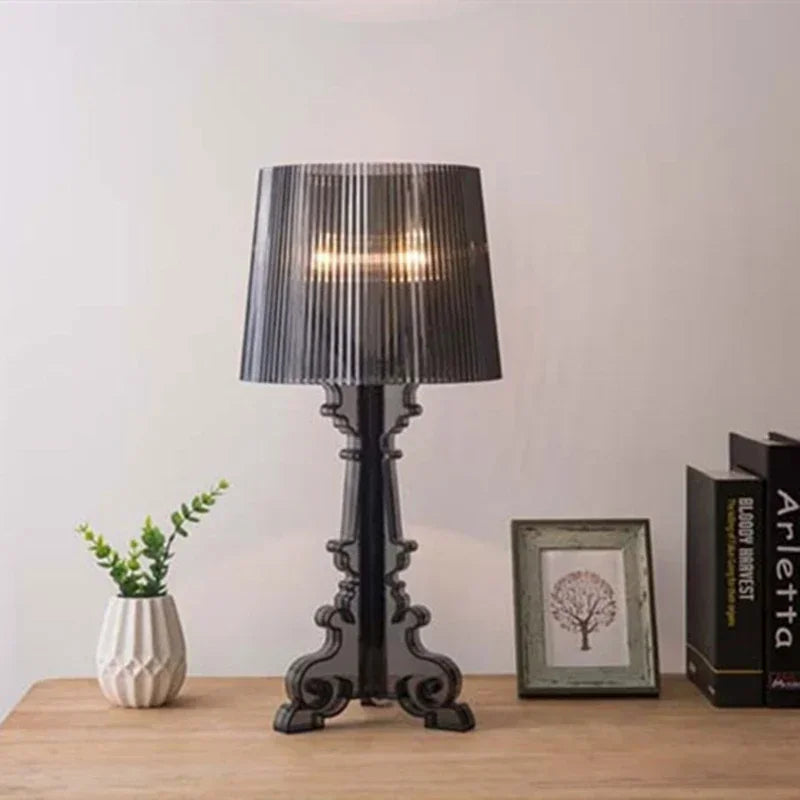 Bordlampe i akryl, højdejusterbar med E27 fatning