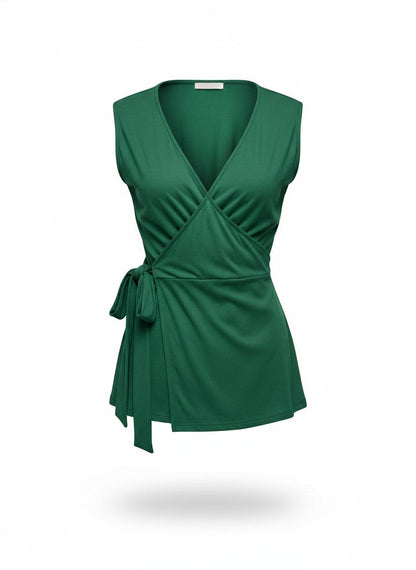 Women's Green Wrap Top