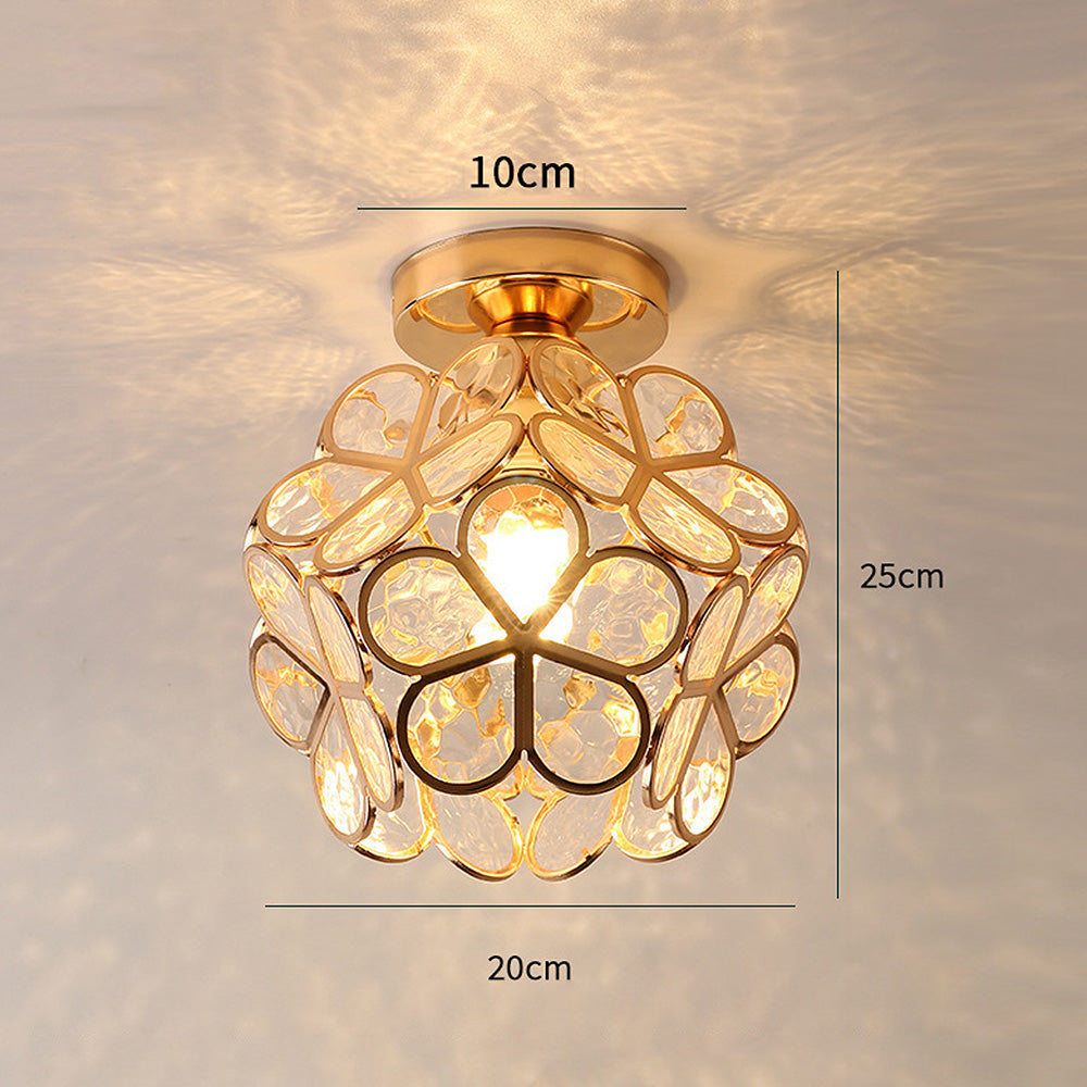 Loftlampe med krystaloptik, stemningsfuld belysning