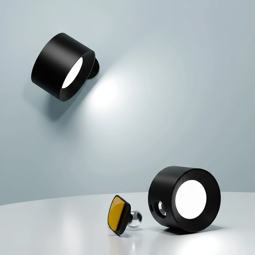 LED Wandleuchte kabellos mit drehbarem Kopf und USB-Aufladung