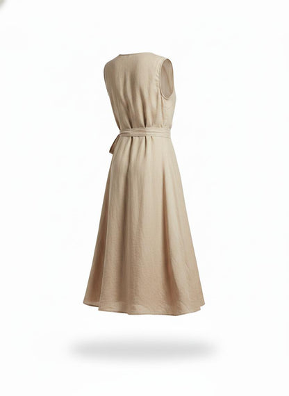 Women's Beige Wrap Dress