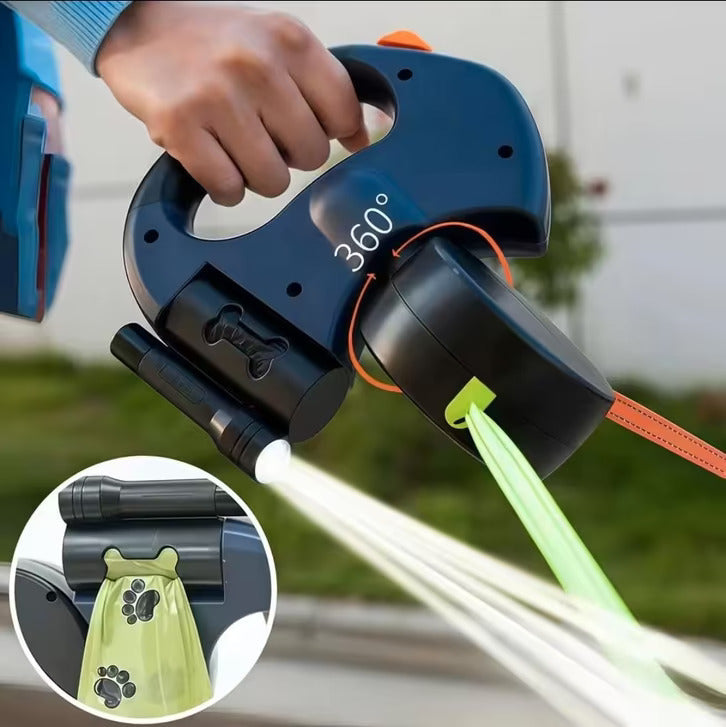TierDuo FlexLeine – Einziehbare Doppelleine mit LED für 2 Tiere