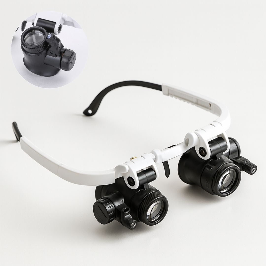 ZoomVision LED lupbrille med udskiftelige linser