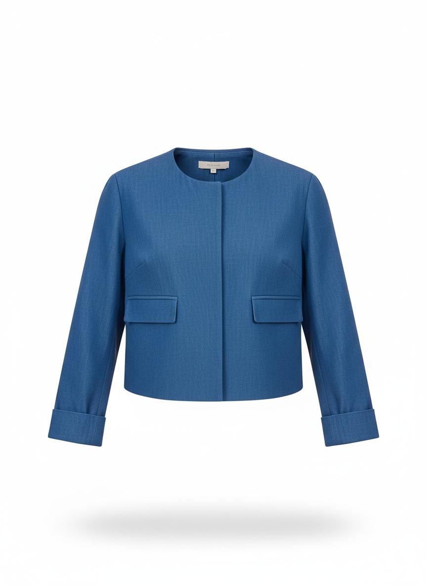 Women's Blue Cropped Jacket
