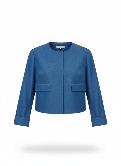 Women's Blue Cropped Jacket