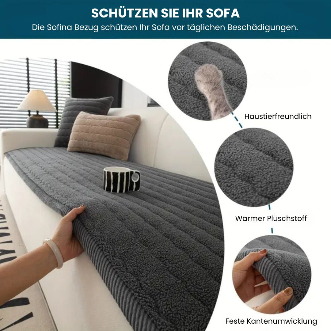 WohnPlüsch Sofabezug – Weicher rutschfester Sofaüberwurf