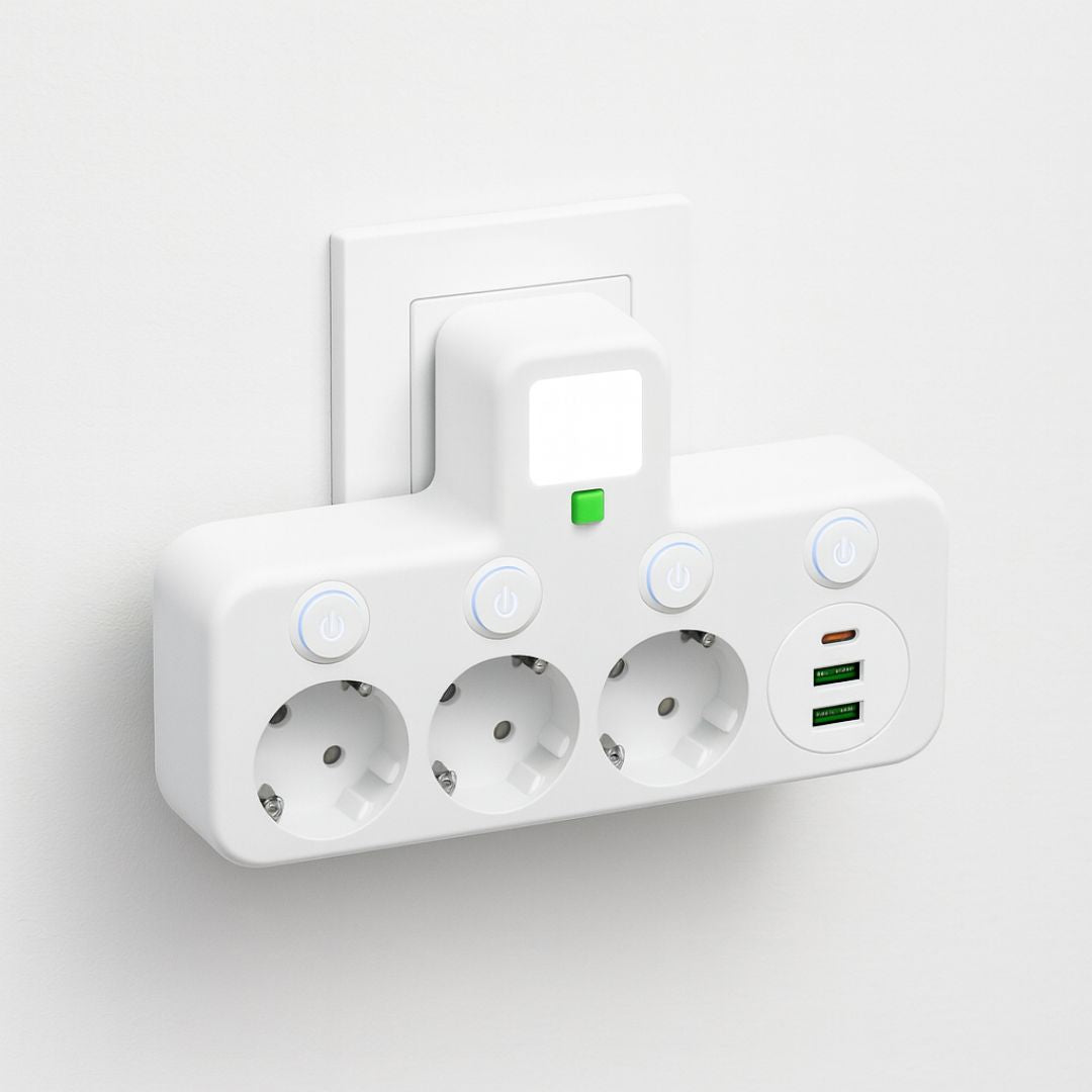 PowerGrid flerstikdåse med USB og USB-C