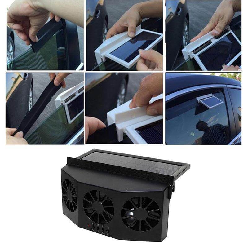 SolarVent AutoFresh Fahrzeuglüfter mit Solarpanel für Autofenster