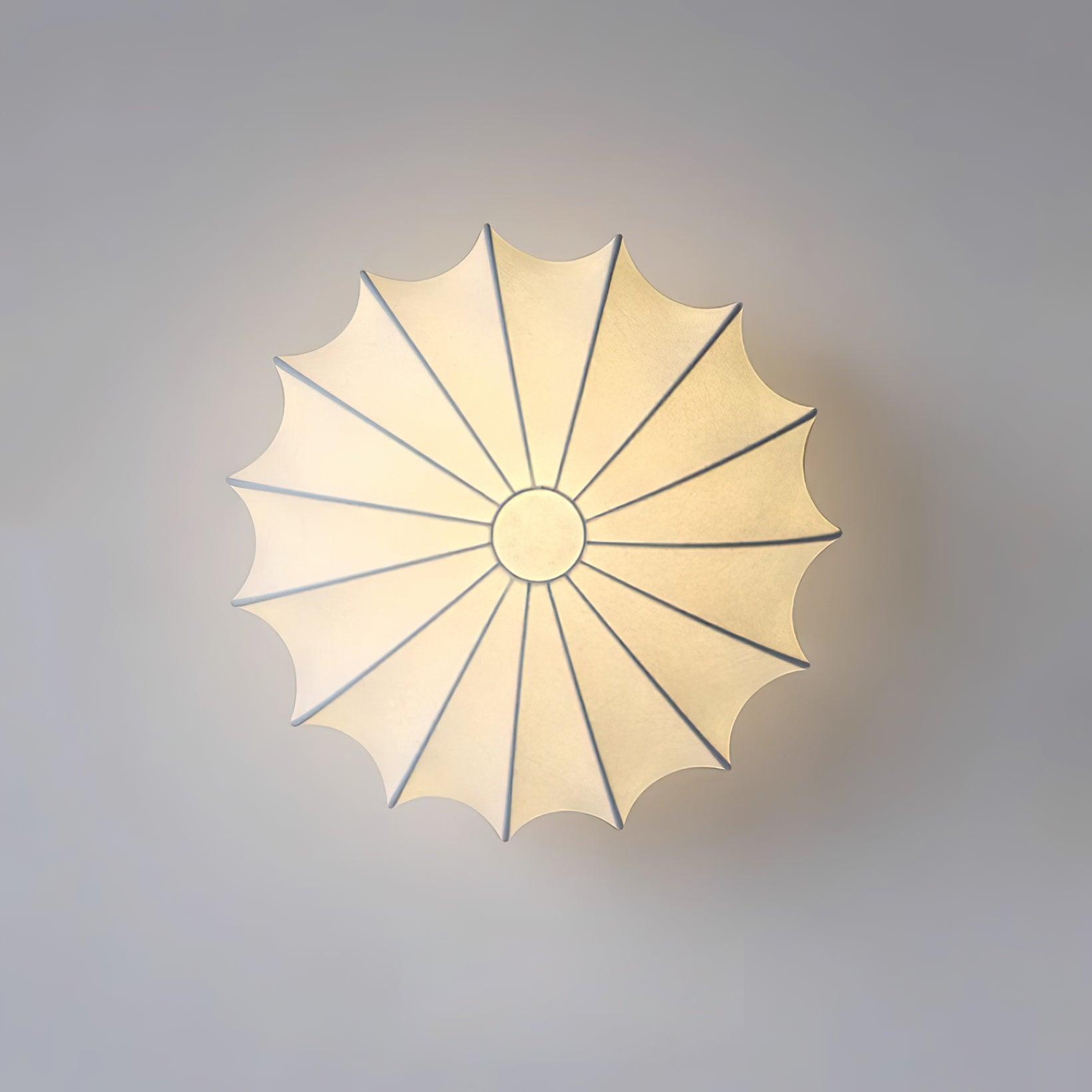 Rund loftlampe med stofskærm og E27 fatning