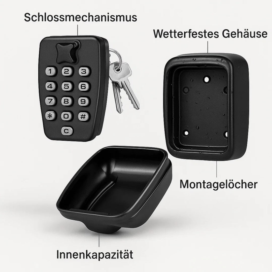 SchlüsselGuard Code-Tresor – Wodoodporny sejf na klucze do użytku zewnętrznego