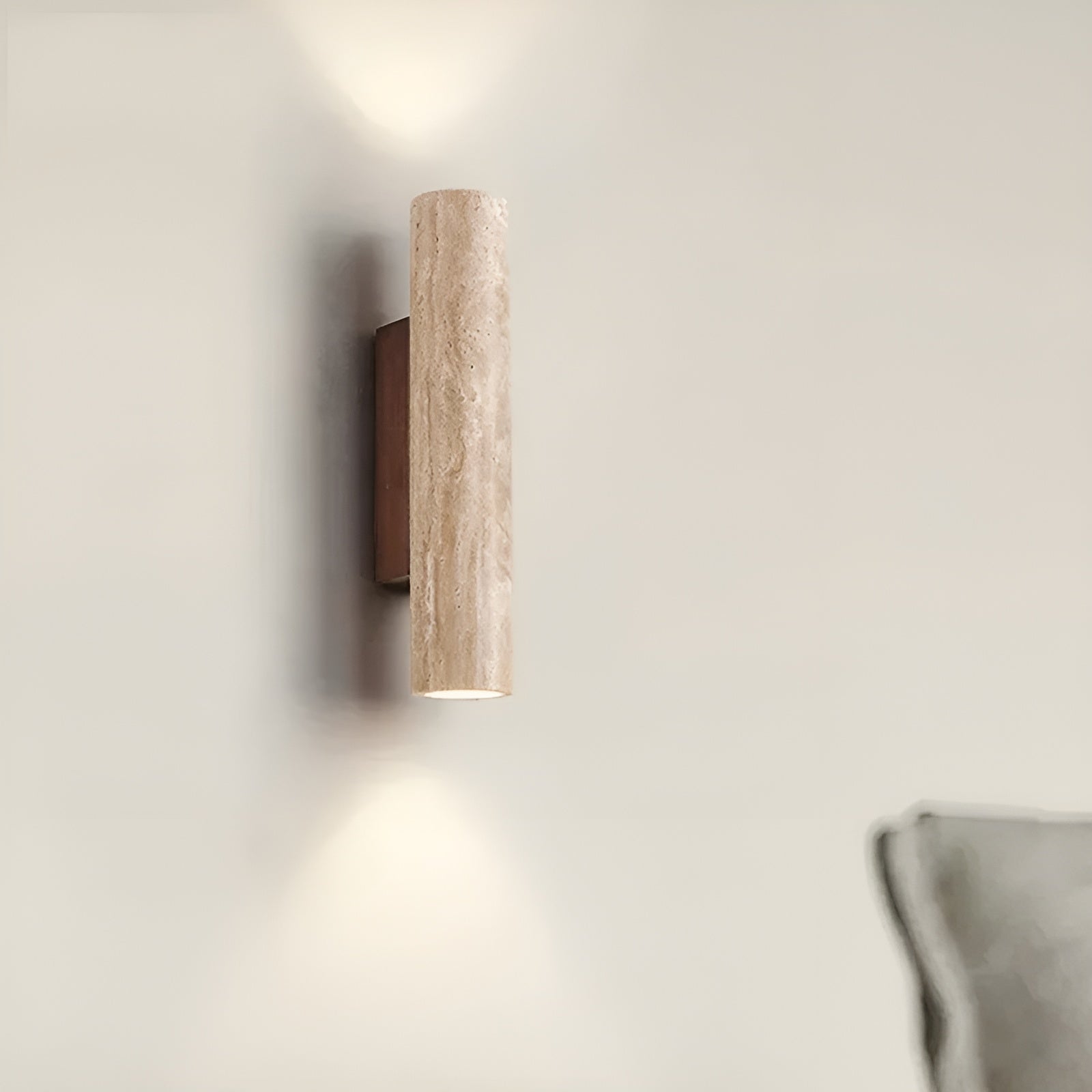 Lampa ścienna z kamienia z oświetleniem LED