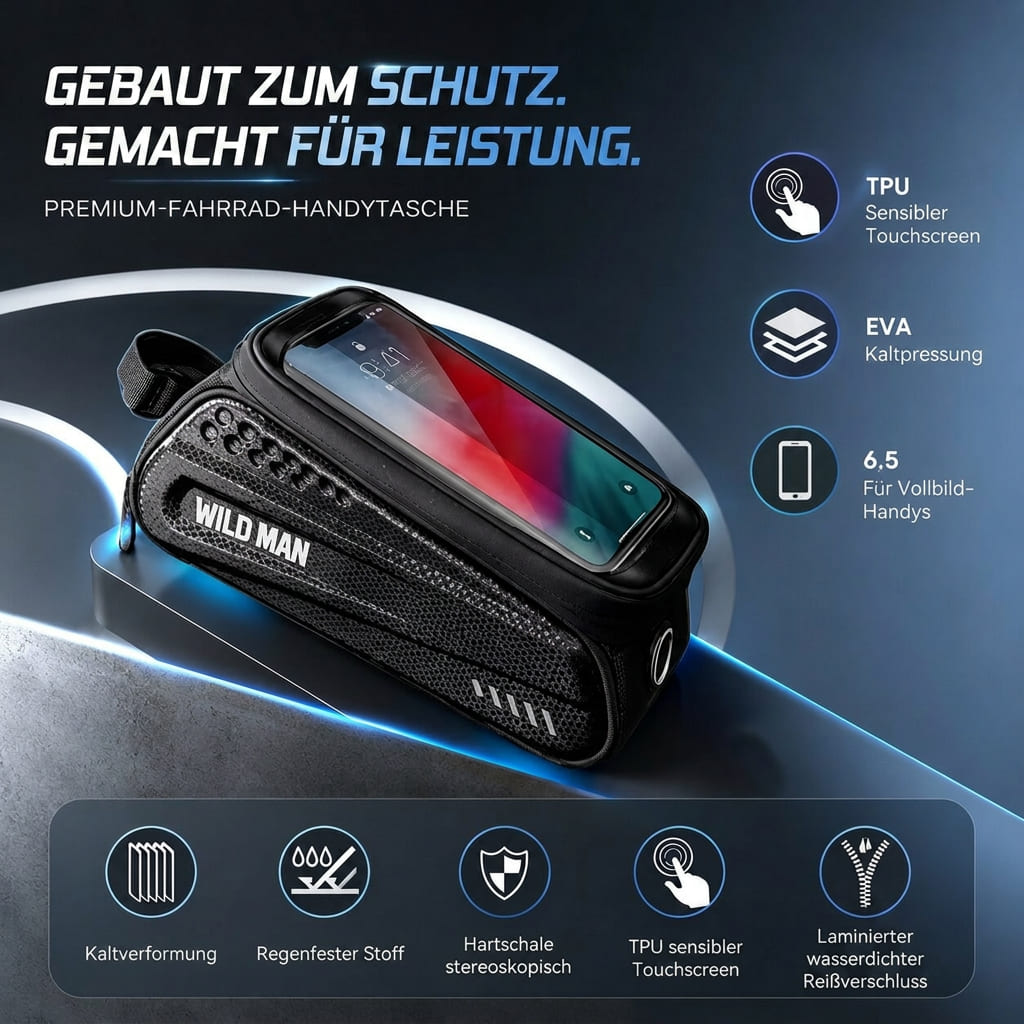 RideGuard Fahrradtasche mit Handyfenster