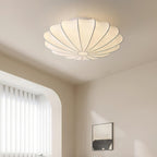 Rund loftlampe med stofskærm og E27 fatning