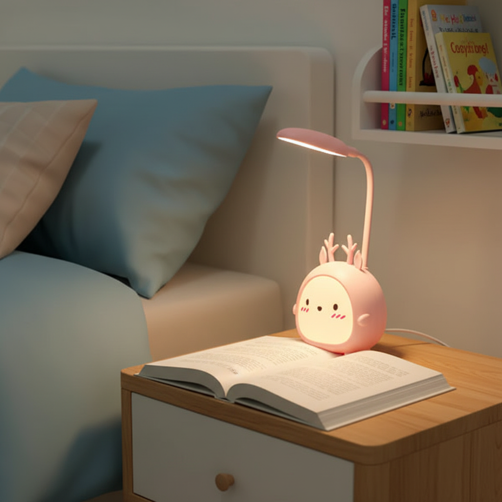KinderLumi Leselampe USB Cartoon Nachtlicht Augenfreundlich