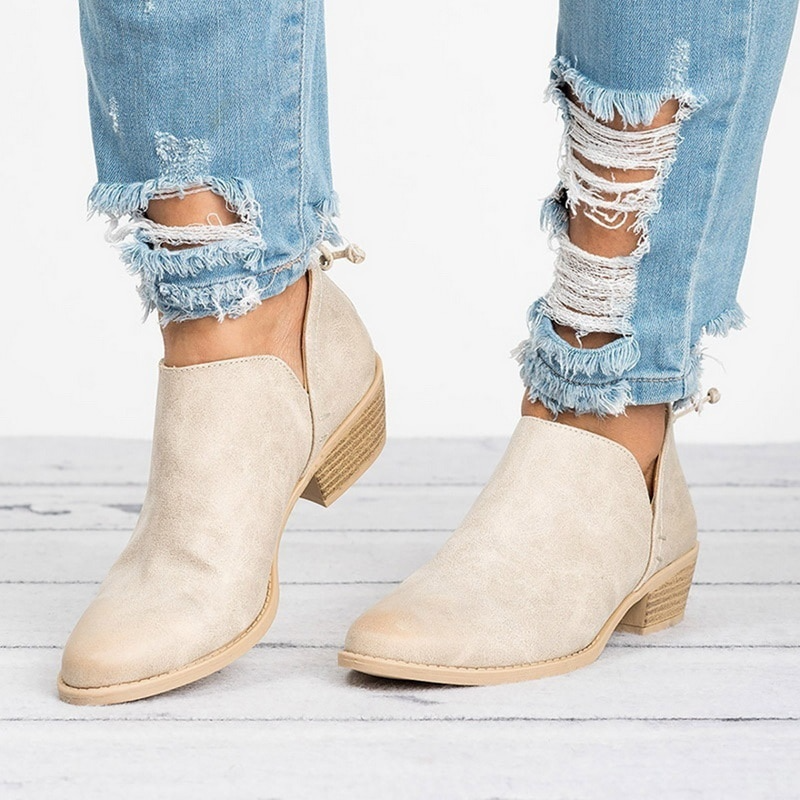 Eleganta CitySchritt Damen Stiefeletten mit Blockabsatz und Reißverschluss