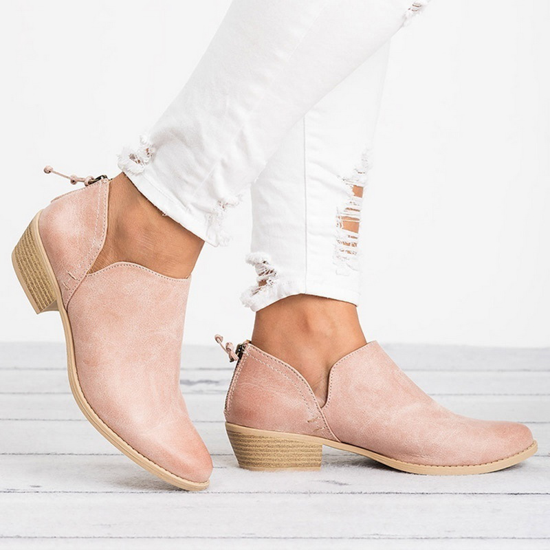 Eleganta CitySchritt Damen Stiefeletten mit Blockabsatz und Reißverschluss