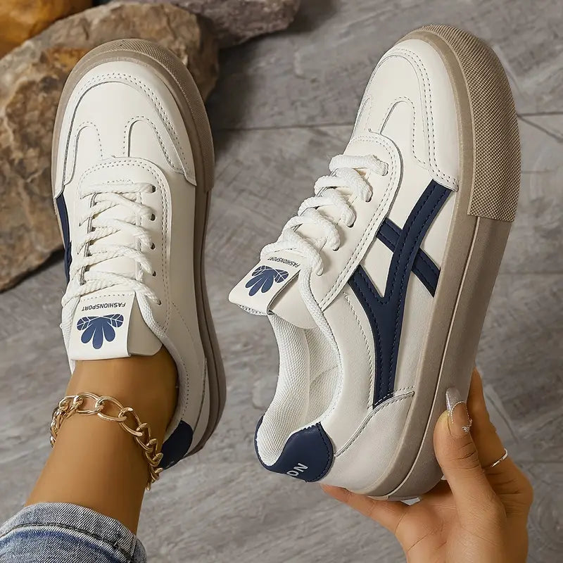 Urbanvia StreifenSchritt Damen Freizeitsneaker mit Schnürung und Komfort