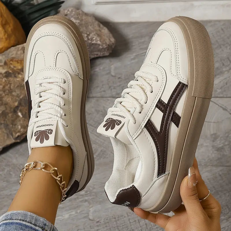Urbanvia StreifenSchritt Damen Freizeitsneaker mit Schnürung und Komfort