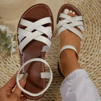Marovia FlechtSchritt Damen Slingback Sandalen mit Flechtriemen